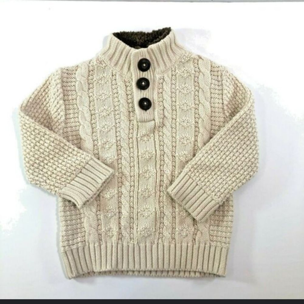 CABLE KNIT BOYS CREAM SWEATER